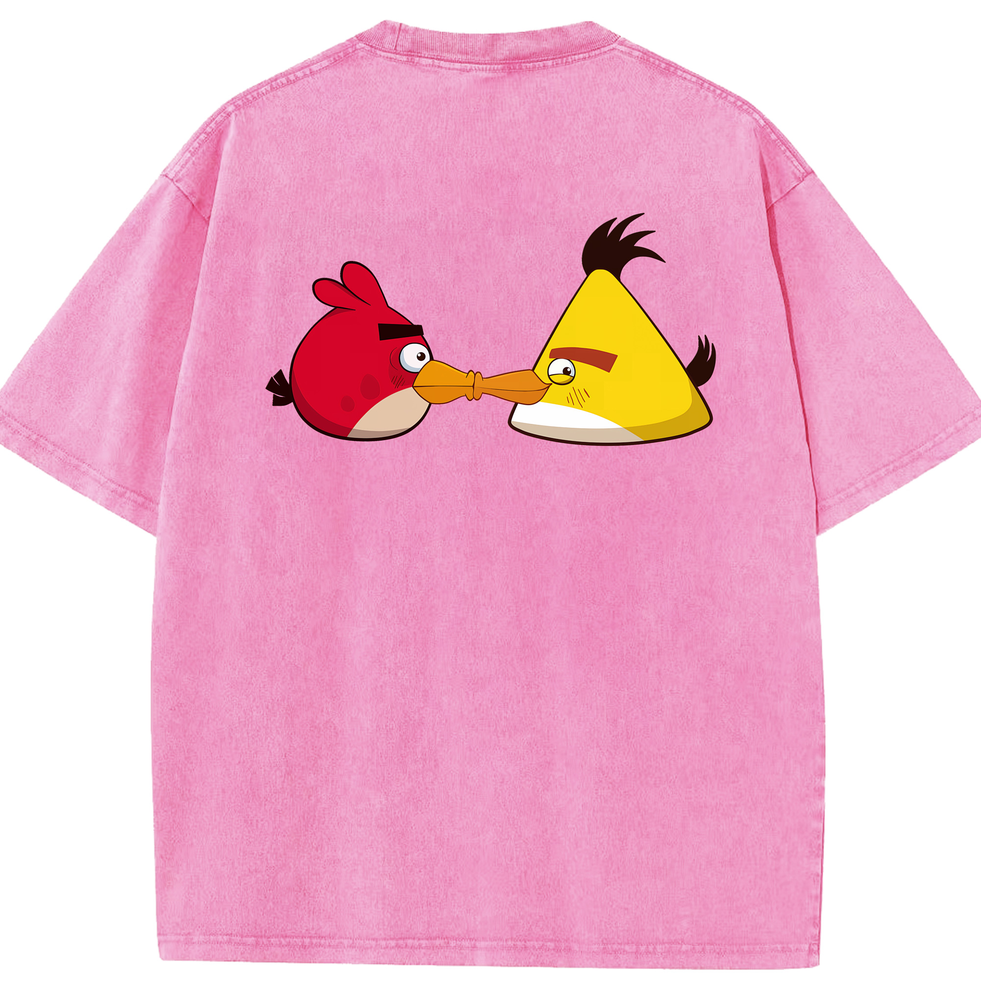 （画像用） Angry Birds アングリーバード 綿100% ヴィンテージ風 半袖Tシャツ（背面プリント）